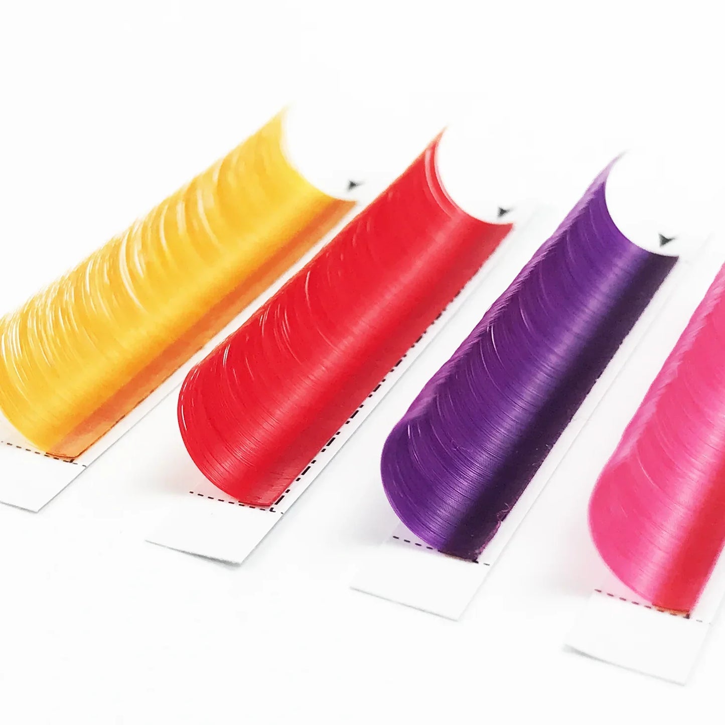 Colorful Lashes Purple Blue Brown Green Red Pink Yellow Easy Fan Eyelash Extensions Colored Faux Mink Lashes Makeup