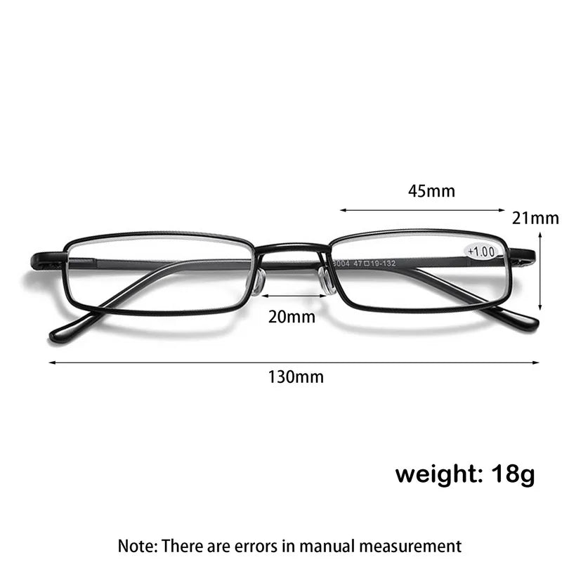 Reading Glasses Metal Frame Pencil Case Ultra Thin