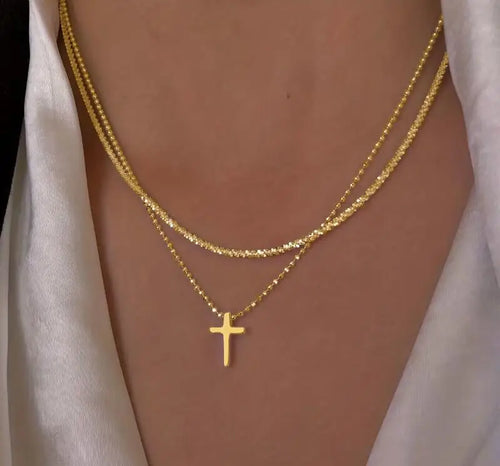 Silverfärgat glittrande halsband för kvinnor trendigt nyckelbenskedja.