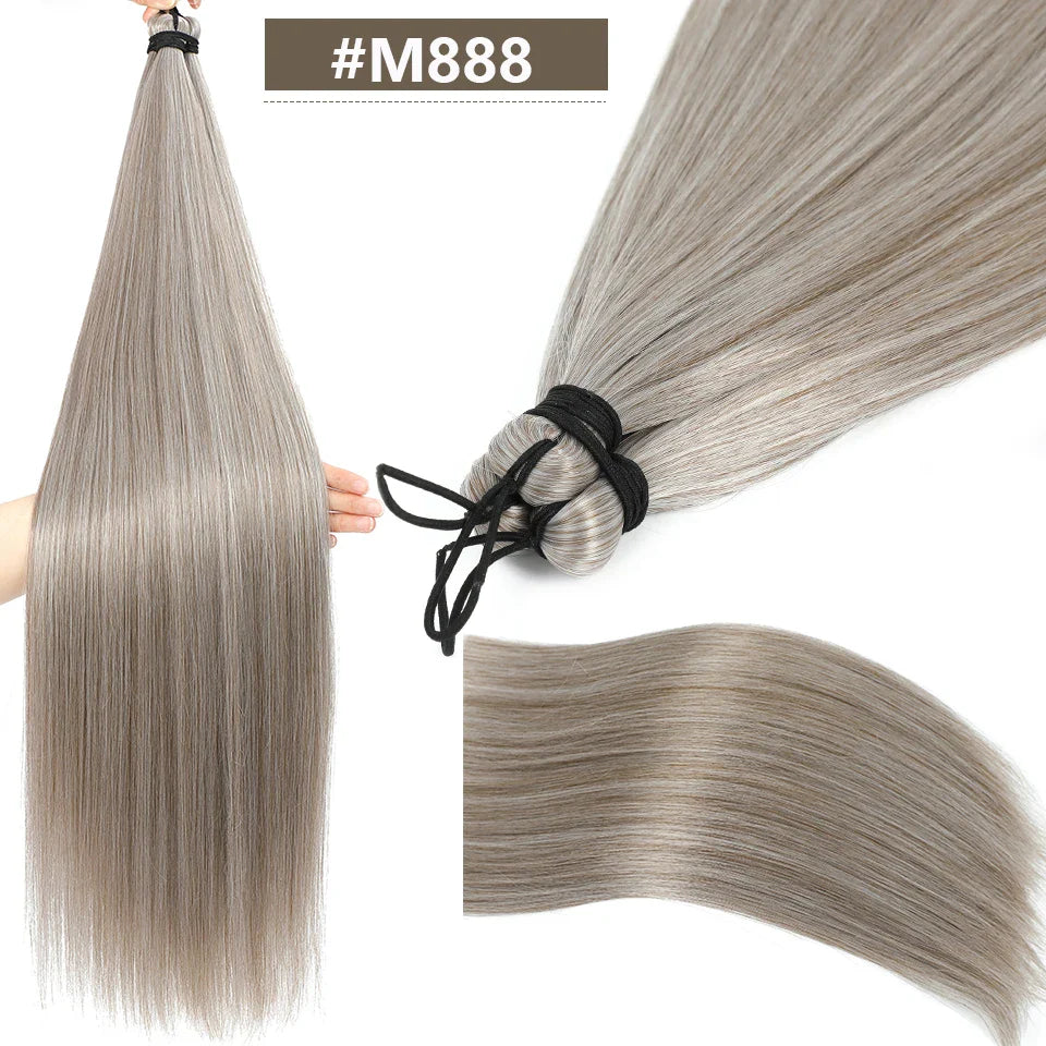 28 Inch Straight Hair Bundles Synthetic Braiding Hair