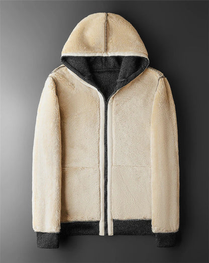 Winter lamb wool zippers with thick warm long sleeve jacket.