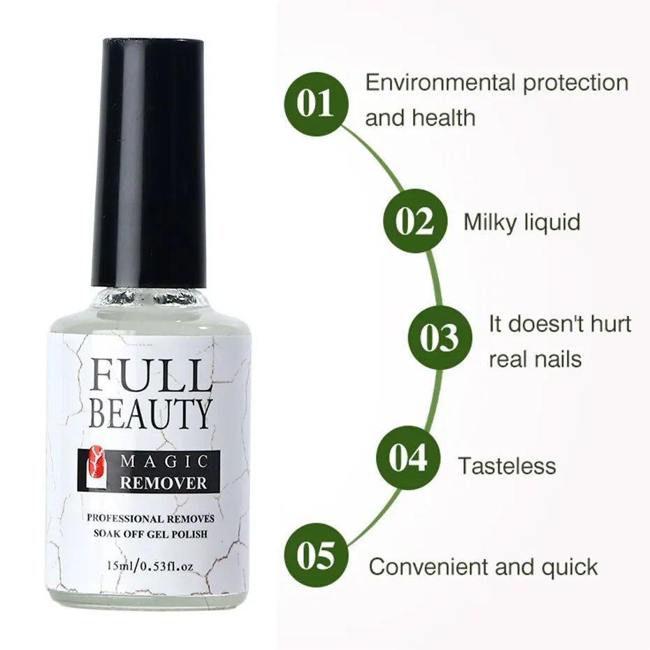 2pcs Magic Remover Nail Gel Polish Fast Remover Gel Polish 15ML Soak Off UV LED Cleaner Function Gel Remove Manicure Tool