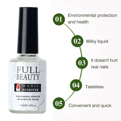 2pcs Magic Remover Nail Gel Polish Fast Remover Gel Polish 15ML Soak Off UV LED Cleaner Function Gel Remove Manicure Tool