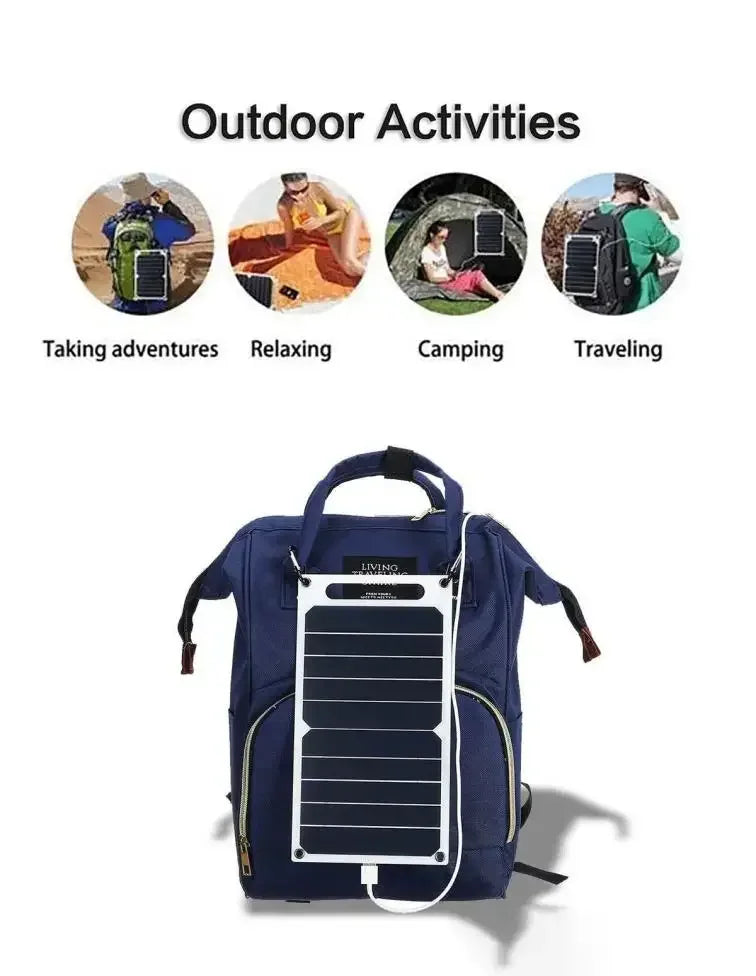 30W Solar Panel With USB Waterproof Outdoor Hiking and Camping Portable Battery Mobile Phone Charging Bank Charging Panel 6.8V