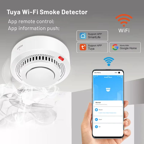 Tuya Smart WiFi Smoke Sensor – Fire Protection and Smoke Detector with 85 dB Alarm
