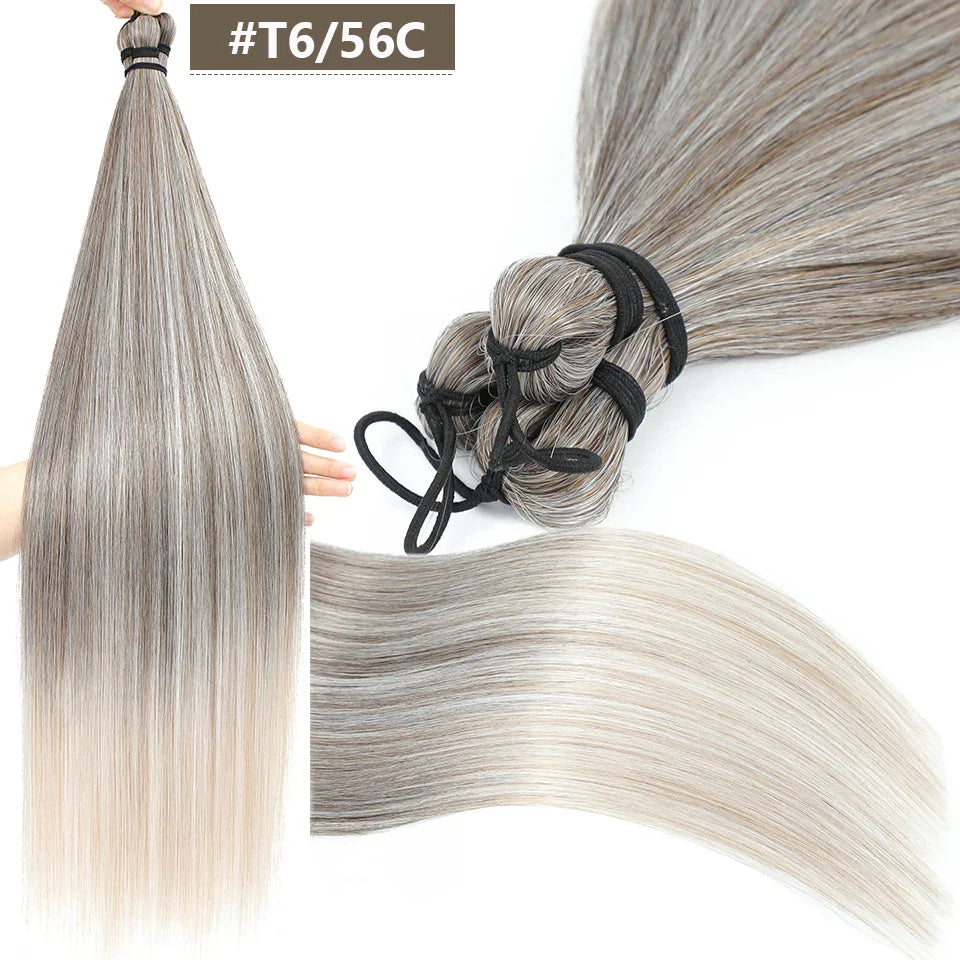 28 Inch Straight Hair Bundles Synthetic Braiding Hair