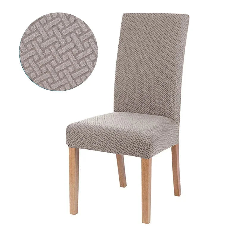 Elastic Chair Cover Stretch Thick Jacquard Chair Slipcovers for Dining Room Kitchen Hotel Wedding Banquet