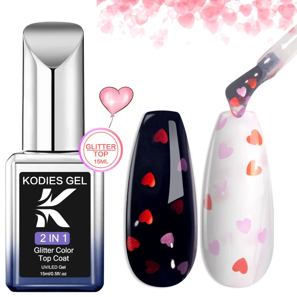 Sparkling Glitter Top Coat No Wipe 15ML