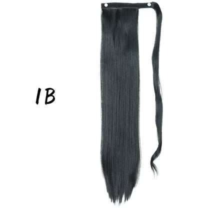 55cm Synthetic Long Straight Wrap Around Ponytail Clip In Hair Extension