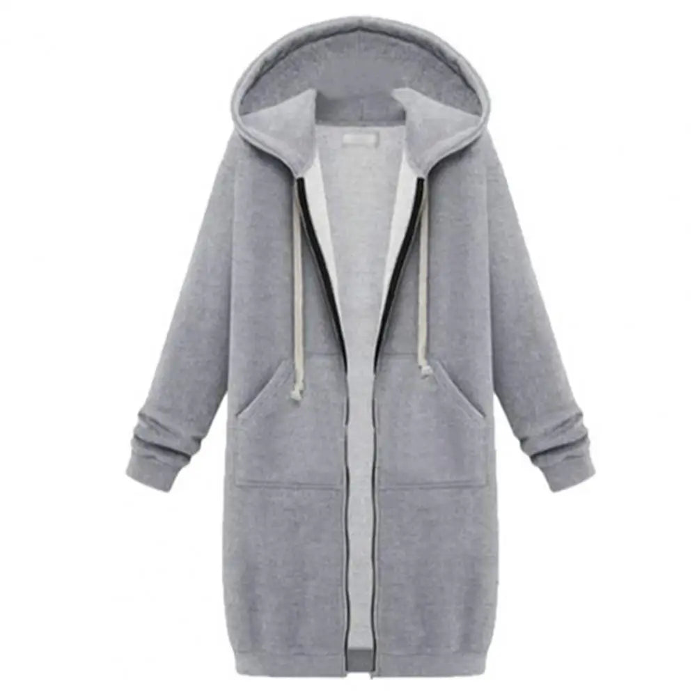 Zipper Design Long Sleeve Hoodie