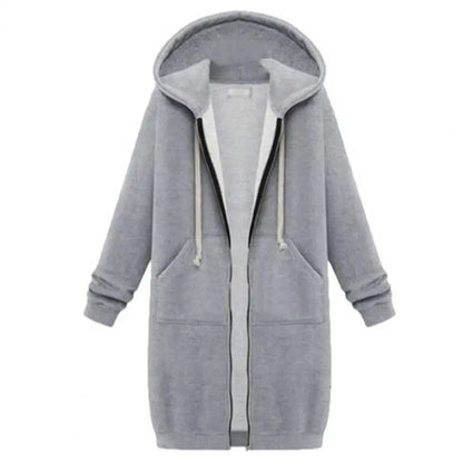 Zipper Design Long Sleeve Hoodie