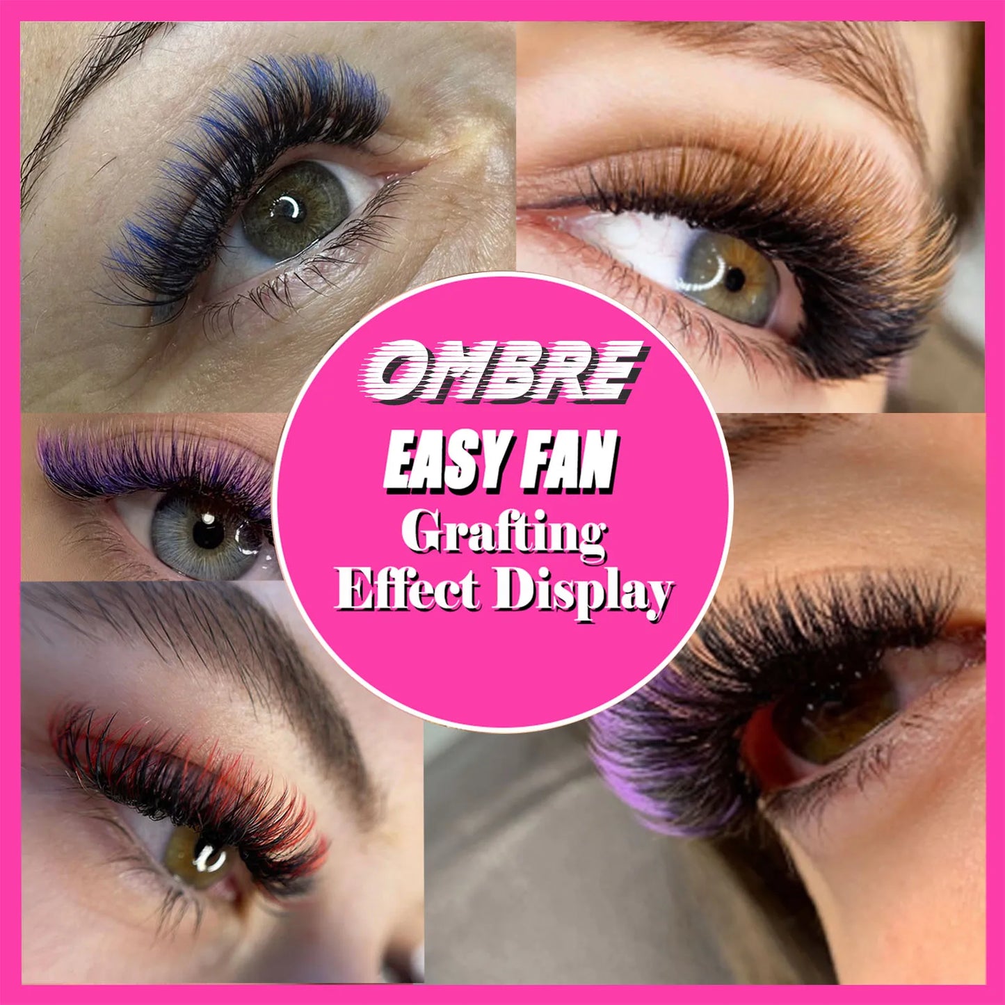 Colored EyeLash Extensions 1s Auto Flowering Easy Fanning Lash Extension Ombred Lashes Rapid Blooming Fan Lashes Makeup