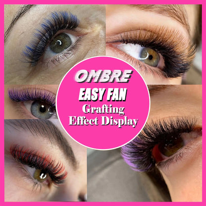 Colored EyeLash Extensions 1s Auto Flowering Easy Fanning Lash Extension Ombred Lashes Rapid Blooming Fan Lashes Makeup