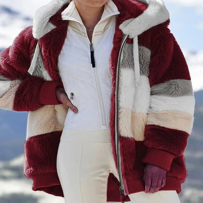 Large Jacket for Women New Autumn Winter Warm Plush Pocket