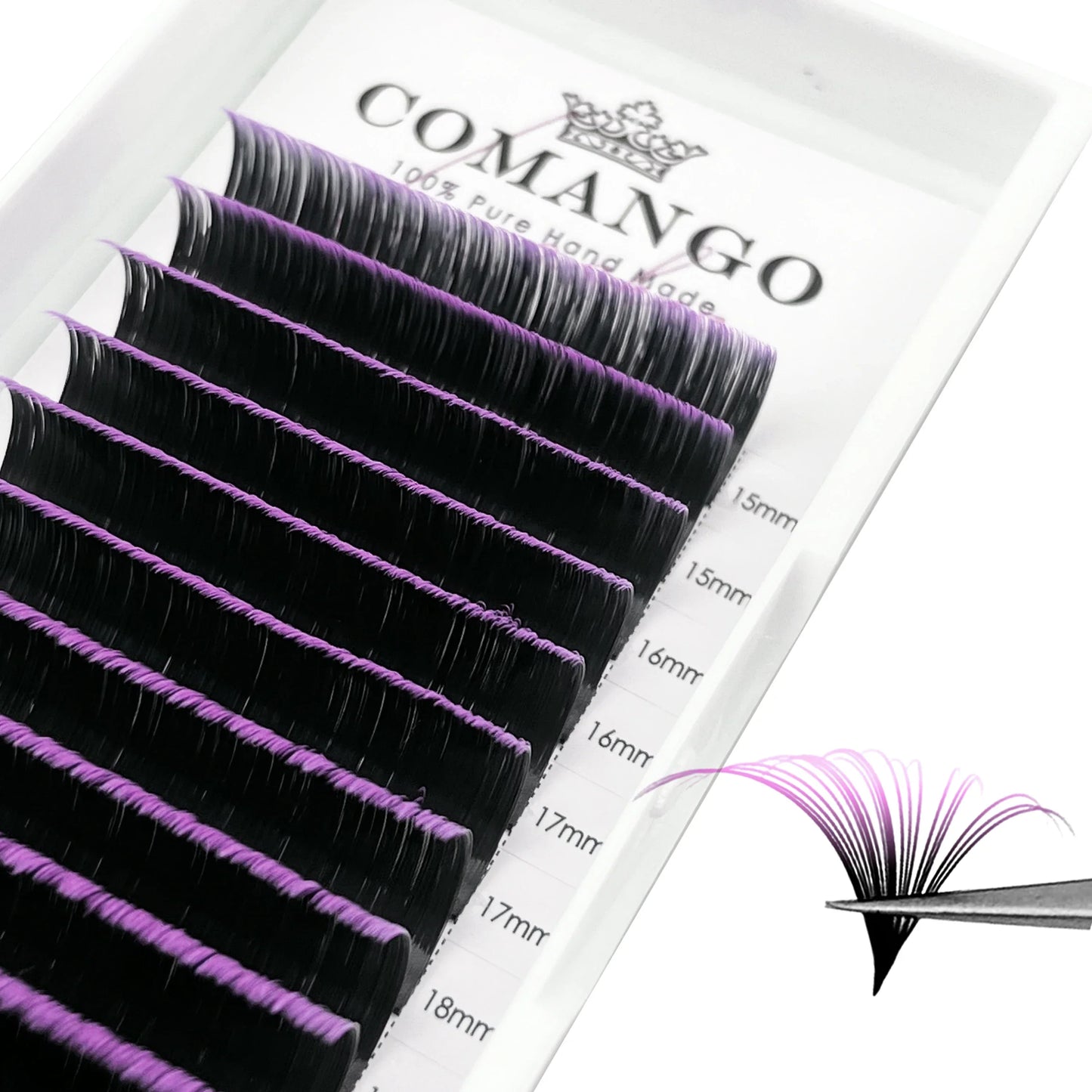 Colorful Lashes Purple Blue Brown Green Red Pink Yellow Easy Fan Eyelash Extensions Colored Faux Mink Lashes Makeup