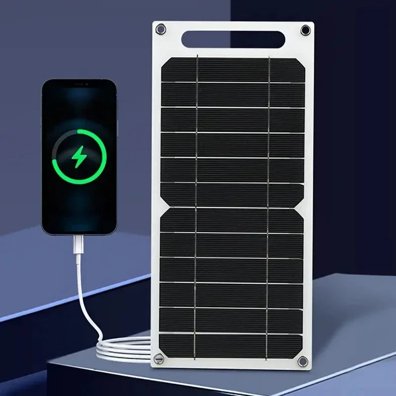 30W Solar Panel With USB Waterproof Outdoor Hiking and Camping Portable Battery Mobile Phone Charging Bank Charging Panel 6.8V