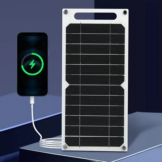 30W Solar Panel With USB Waterproof Outdoor Hiking and Camping Portable Battery Mobile Phone Charging Bank Charging Panel 6.8V