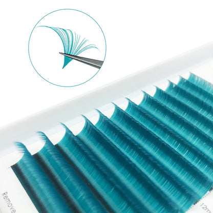 Colored EyeLash Extensions 1s Auto Flowering Easy Fanning Lash Extension Ombred Lashes Rapid Blooming Fan Lashes Makeup
