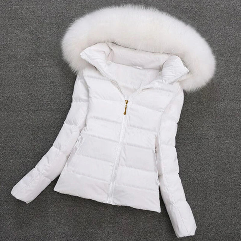 Parkas Short Coat Cotton Down Jackets Slim Casual Thick Warm Hooded Zippers Outerwear