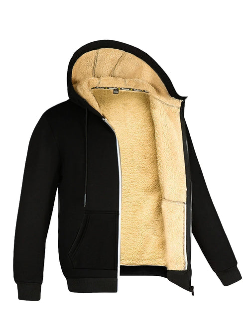 Winter lamb wool zippers with thick warm long sleeve jacket.