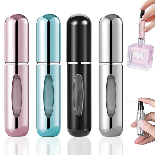 4-Pack Pocket Parfym Dispenser - Resepartyfflaska Återfyllbar 5ml