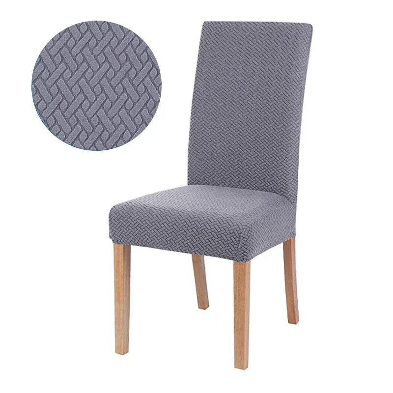 Elastic Chair Cover Stretch Thick Jacquard Chair Slipcovers for Dining Room Kitchen Hotel Wedding Banquet