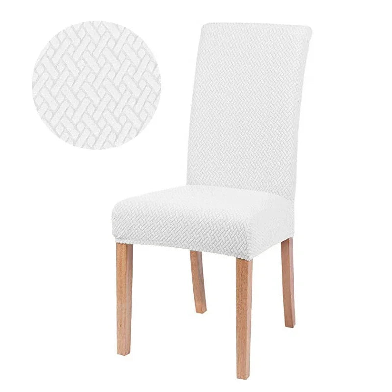 Elastic Chair Cover Stretch Thick Jacquard Chair Slipcovers for Dining Room Kitchen Hotel Wedding Banquet