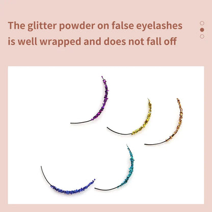 Mixed Glitter Colored Eyelashes Individual Premade Russian Volume Fans Glitter Lashes Extension Wholesale for Halloween