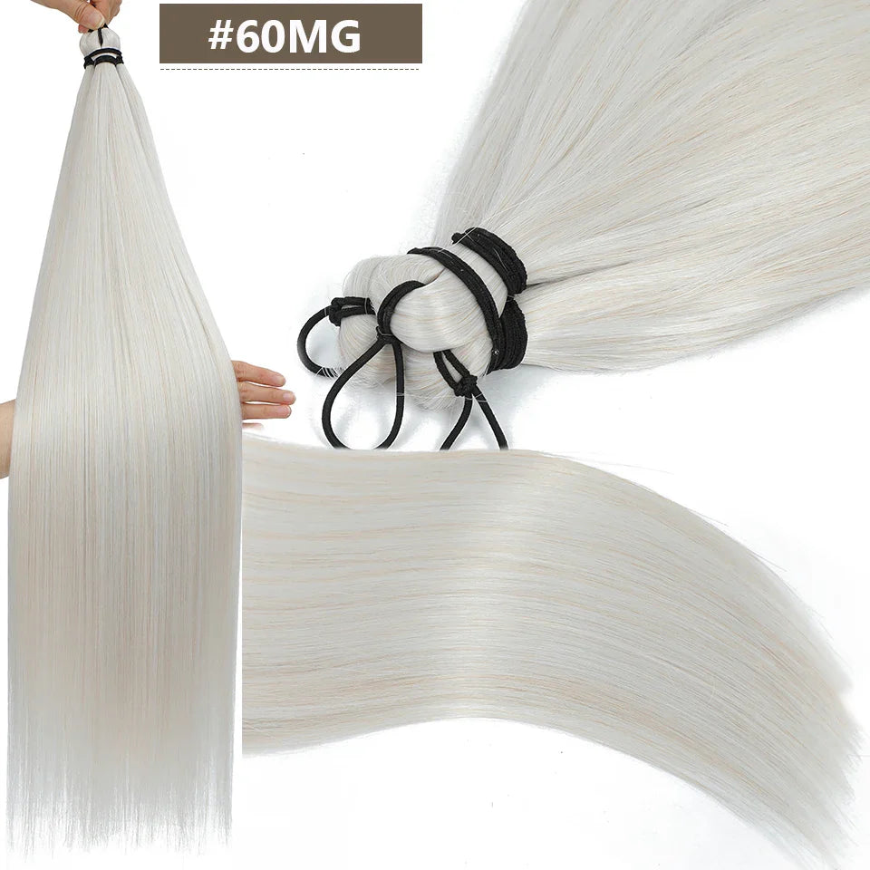 28 Inch Straight Hair Bundles Synthetic Braiding Hair