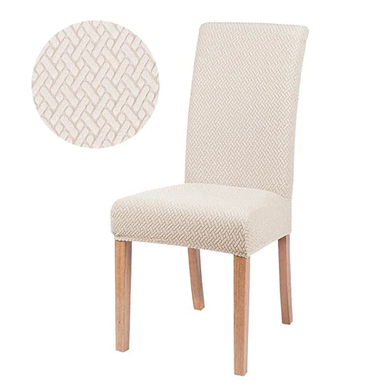 Elastic Chair Cover Stretch Thick Jacquard Chair Slipcovers for Dining Room Kitchen Hotel Wedding Banquet