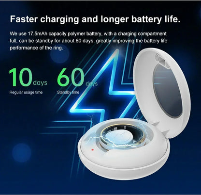 Smart Ring Steel Shell Sleep Health Monitoring 3ATM Waterproof Multi-Sport Mode Ring for Xiaomi, Huawei, IOS