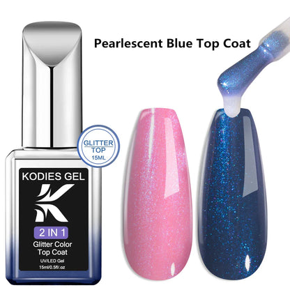 Sparkling Glitter Top Coat No Wipe 15ML