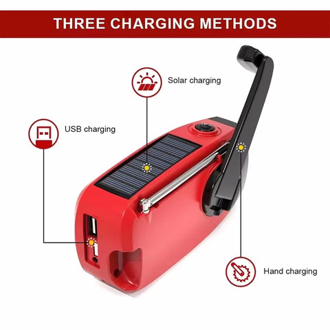 Multifunctional Solar Hand Crank Radio FM AM WB NOAA Weather Radio