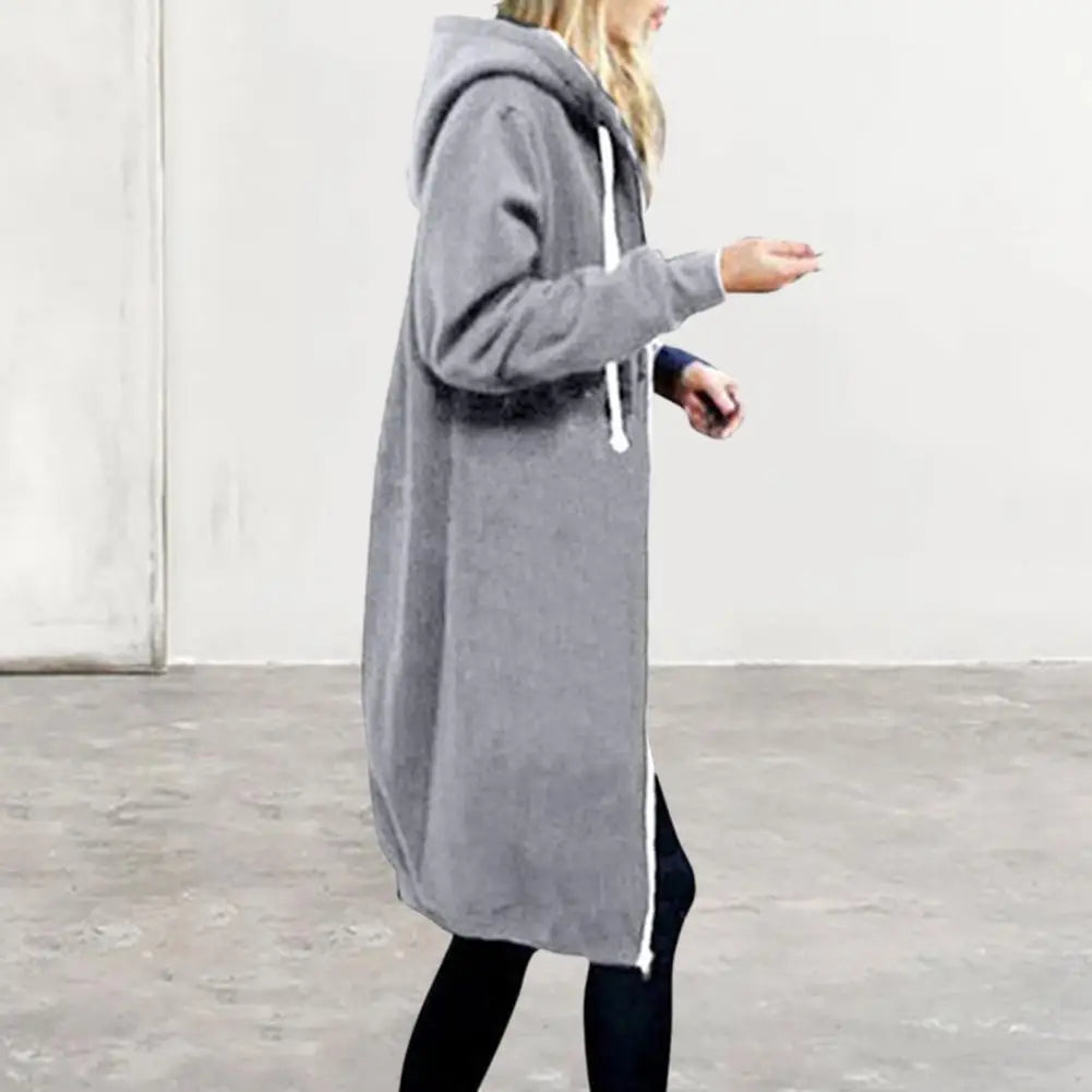 Zipper Design Long Sleeve Hoodie