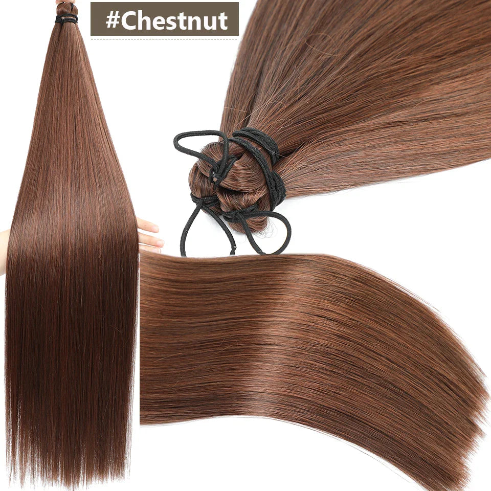 28 Inch Straight Hair Bundles Synthetic Braiding Hair