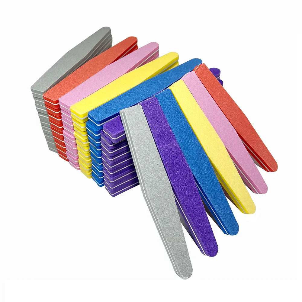 5 PCS/LOT Professional Nail Files Nail Buffer 100/180 Grit Sanding Polishing Grinding Manicure Nail Art Tools 6 Colors