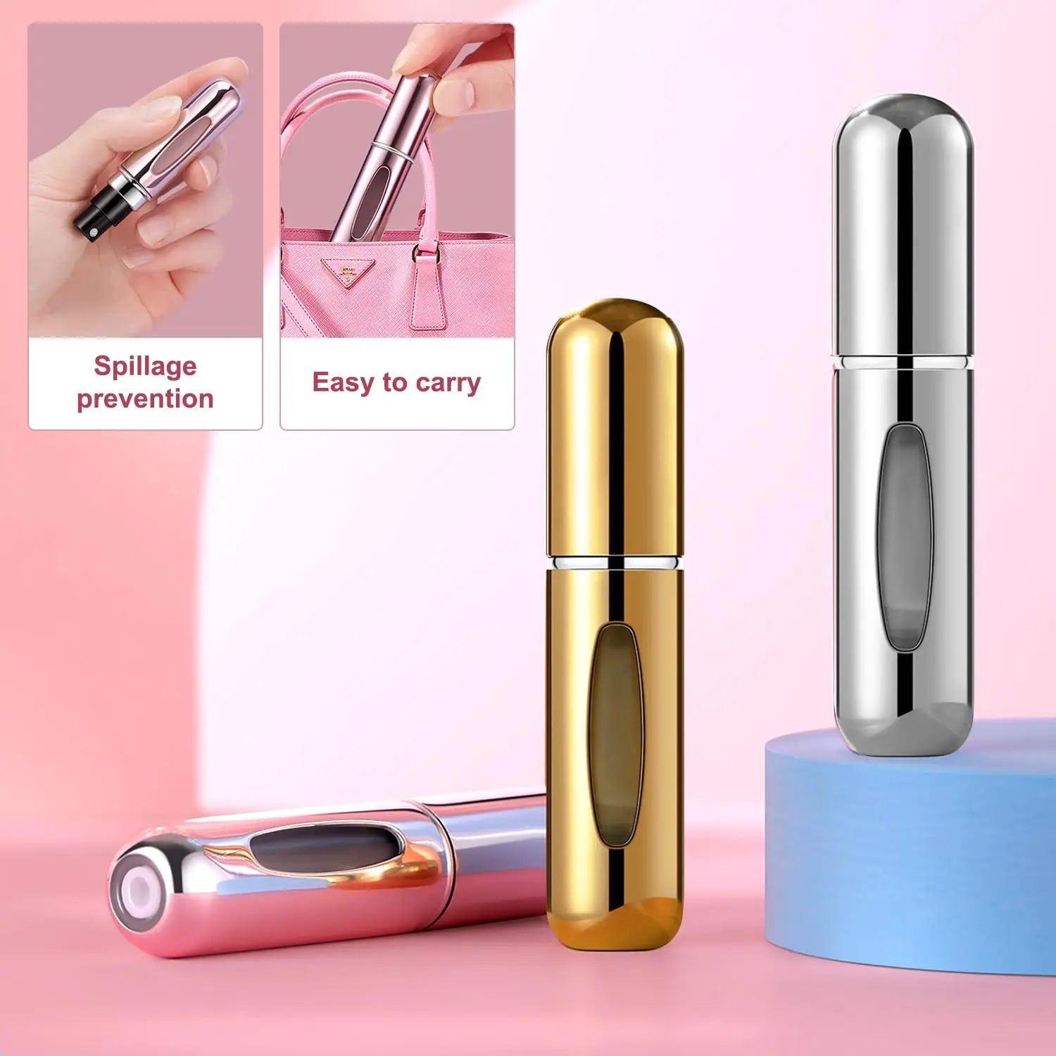4-Pack Pocket Parfym Dispenser - Resepartyfflaska Återfyllbar 5ml