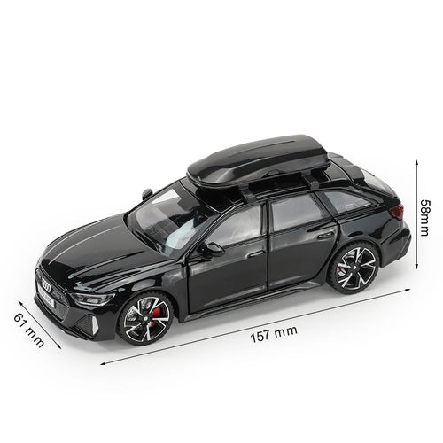 1/32 Audi RS6 toy car model with sound light, doors open, alloy 