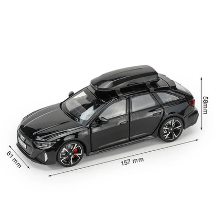 1/32 Audi RS6 toy car model with sound light, doors open, alloy 