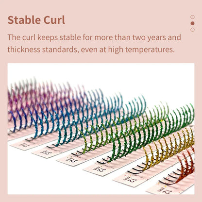 Mixed Glitter Colored Eyelashes Individual Premade Russian Volume Fans Glitter Lashes Extension Wholesale for Halloween