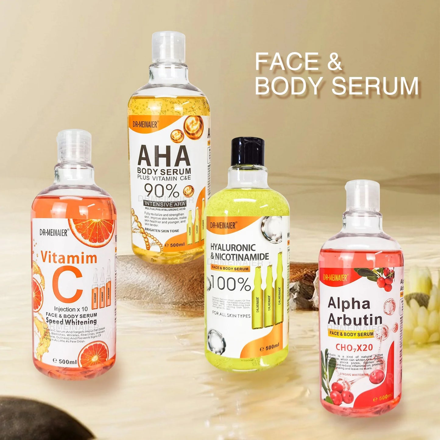500ML Vitamin C AHA HYALURONIC &amp; NICOTINAMIDE Face Serum