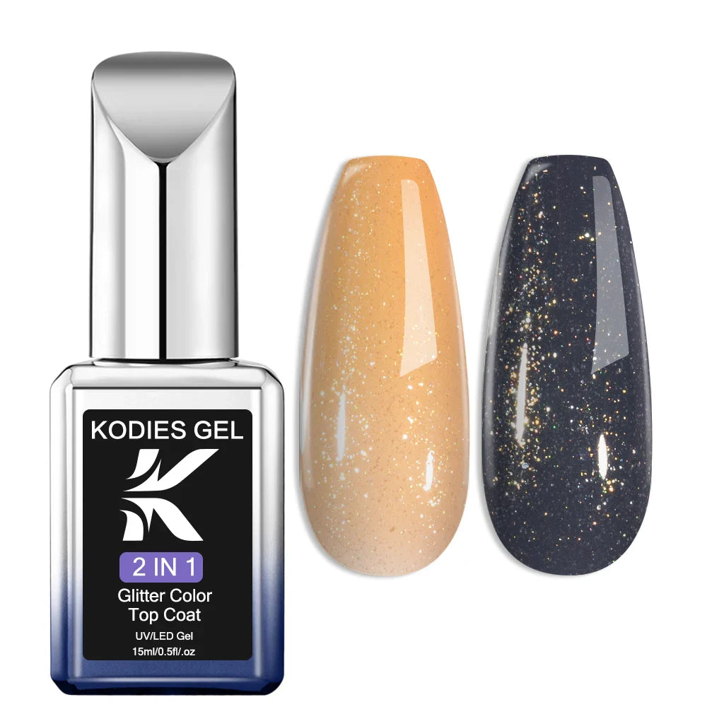 Sparkling Glitter Top Coat No Wipe 15ML