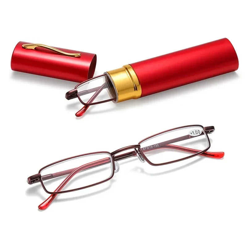 Reading Glasses Metal Frame Pencil Case Ultra Thin