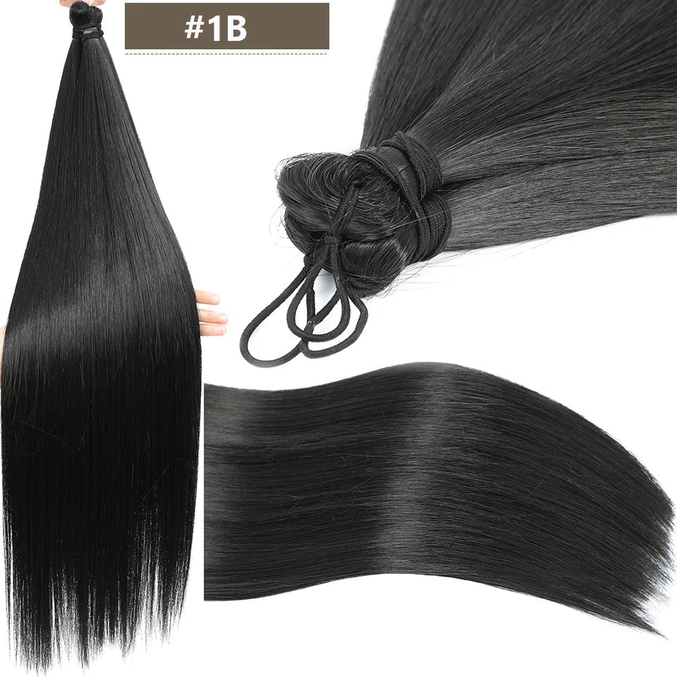 28 Inch Straight Hair Bundles Synthetic Braiding Hair