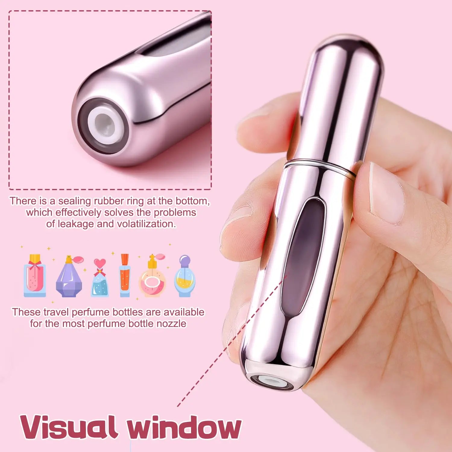 4-Pack Pocket Parfym Dispenser - Resepartyfflaska Återfyllbar 5ml