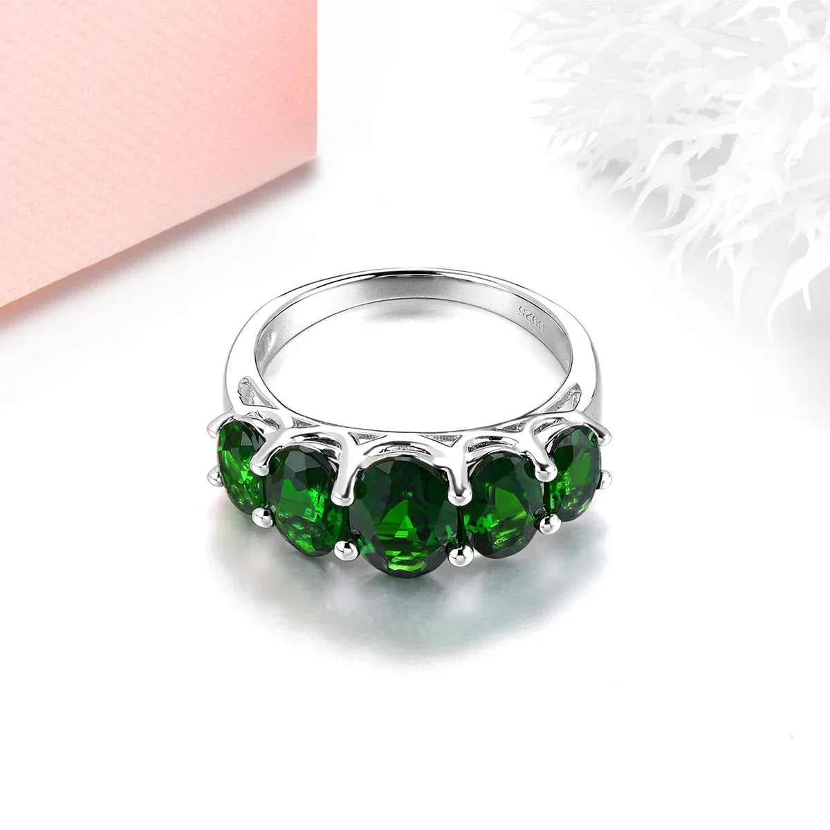 Diopside solid silver rings 3.8 carat