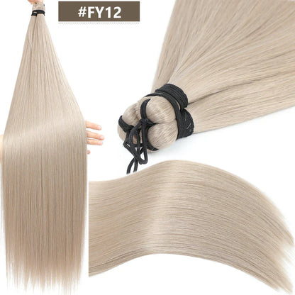 28 Inch Straight Hair Bundles Synthetic Braiding Hair