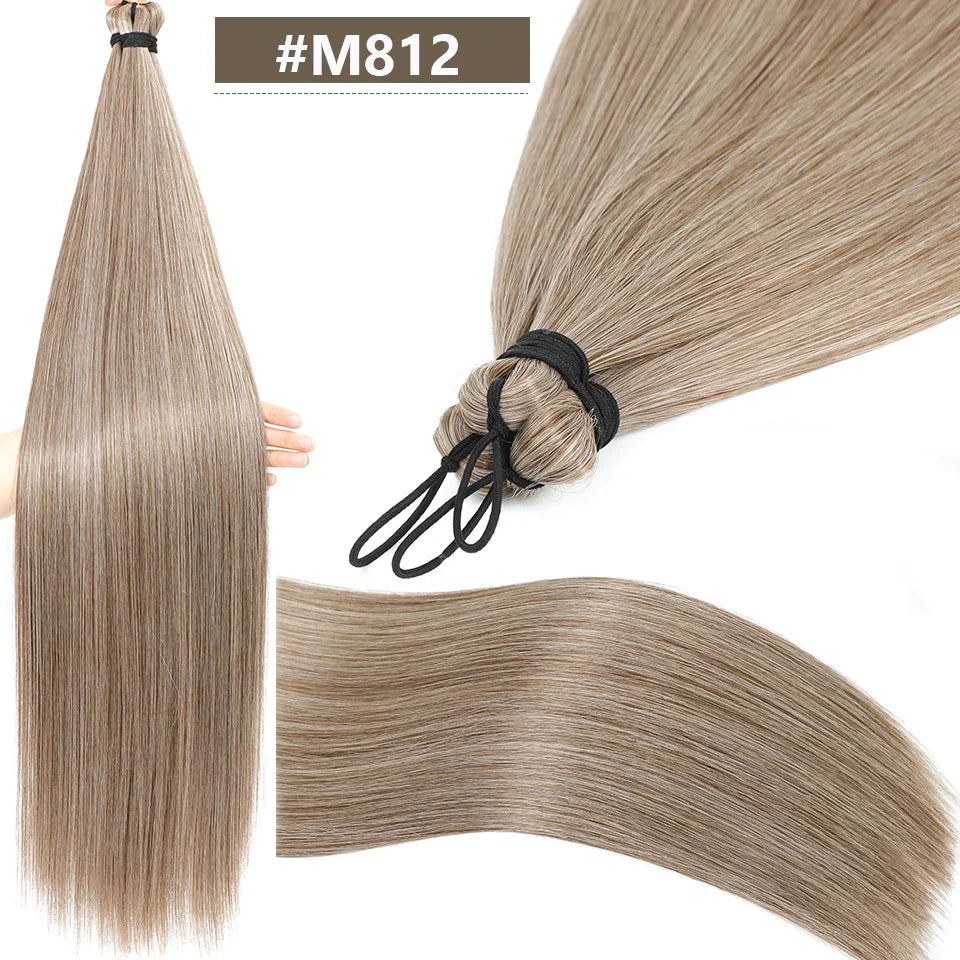 28 Inch Straight Hair Bundles Synthetic Braiding Hair