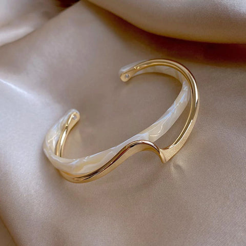 Titanium Steel Bracelet in Stainless Steel Inlaid with Zircon, Gold Plated 