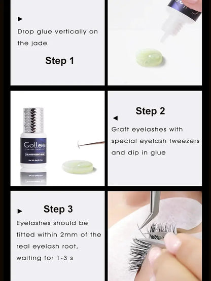 Gollee 5ml Eyelash Extension Glue 0.5 Second Fast Drying False Eye Lash Extension Glue Gollee Super Bonder Eyelash Glue Primer